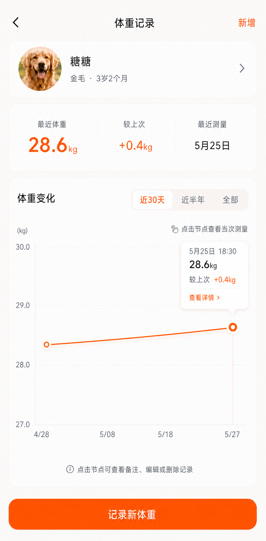 健康记录 App 页面